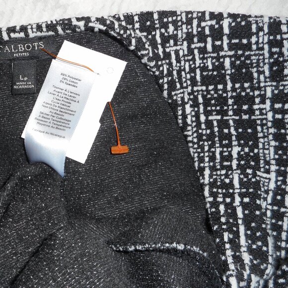 Talbots | Women's size Lp | Black White Plaid | Bell Sleeve | Career Separates - Picture 4 of 5